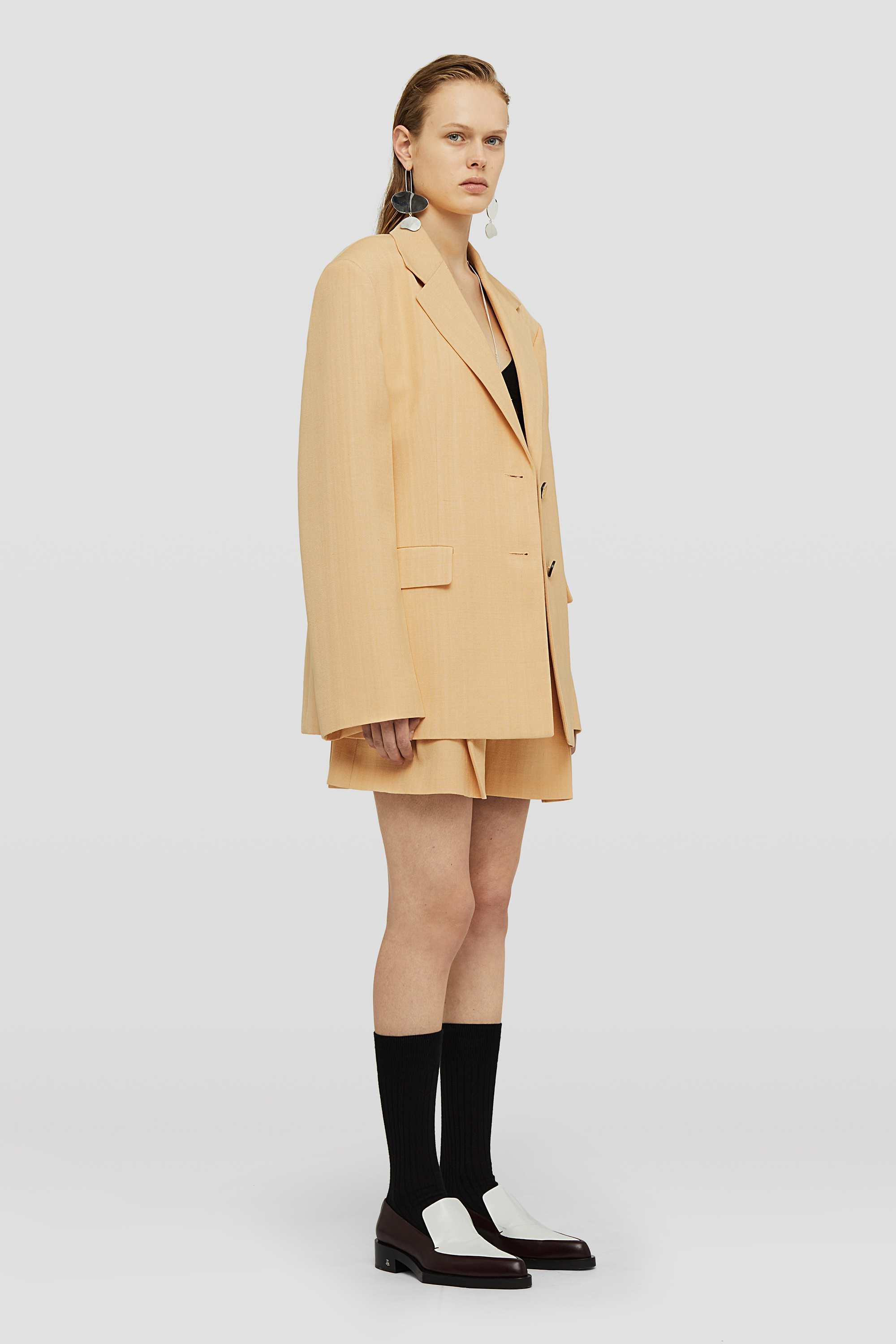 Jil Sander Single-breasted Crepe Blazer In Nude