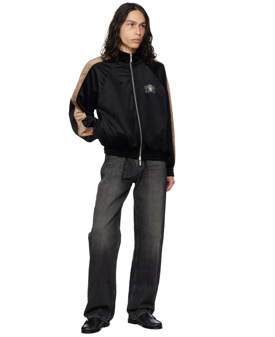 Rhude Wide-leg Denim Trousers In Black