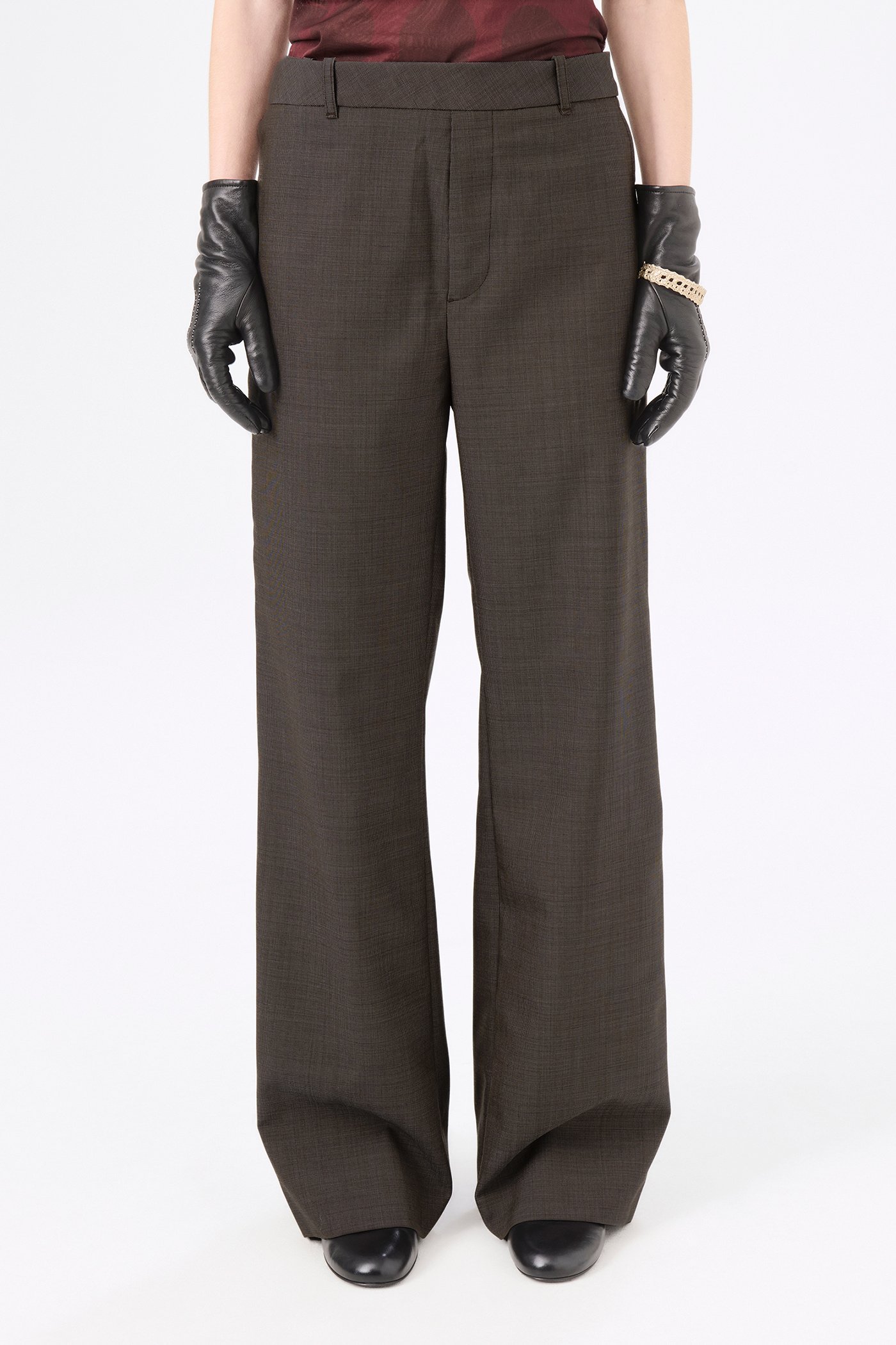 Shop Our Legacy Checked Wool Casual Pants In Black