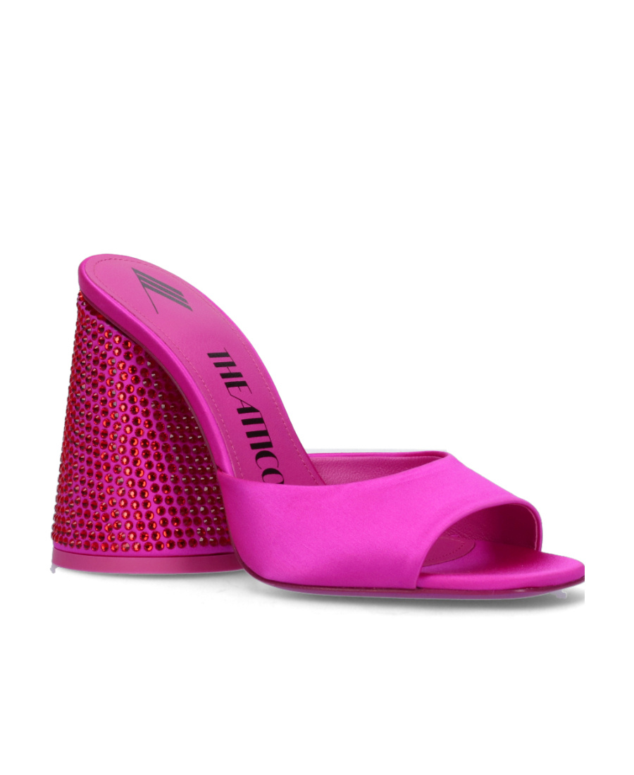 Attico Luz 105mm Rhinestone-embellished Leather Sandals In Pink