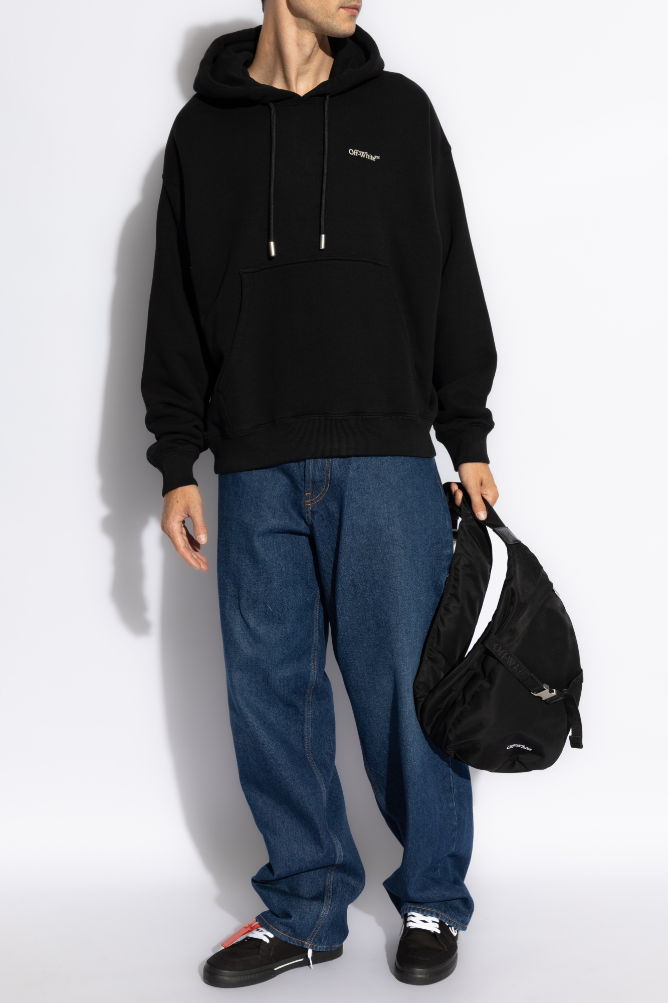 Off-white Caravaggio Arrow Over Hoodie In Black