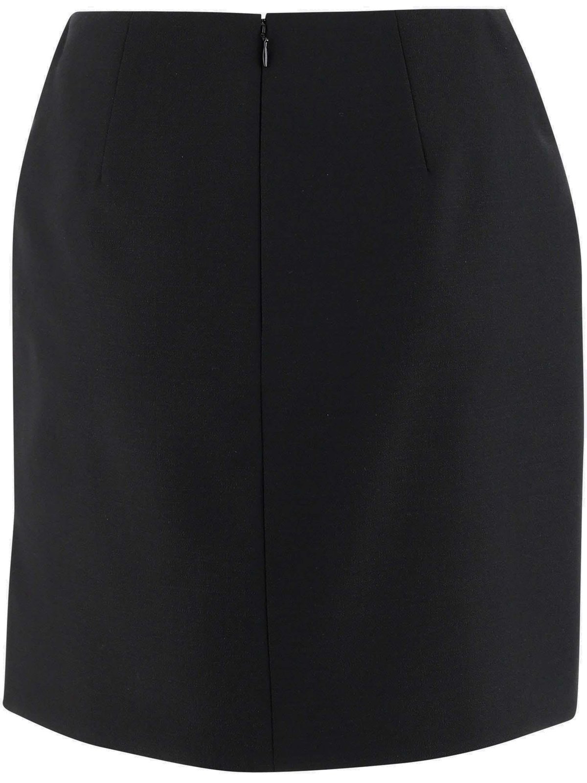 Alexander Mcqueen Side Slit Mini Skirt In Black