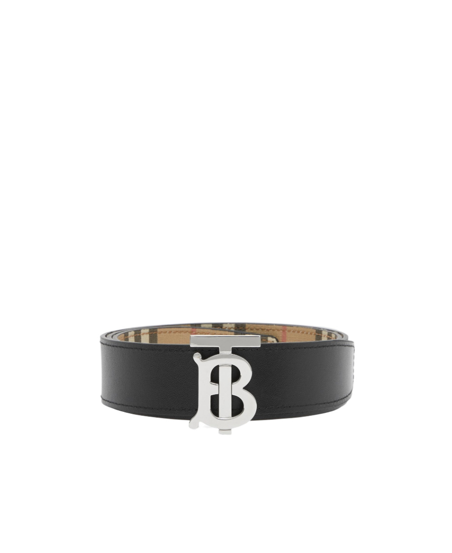 Burberry Reversible Check Monogram Belt In Nude