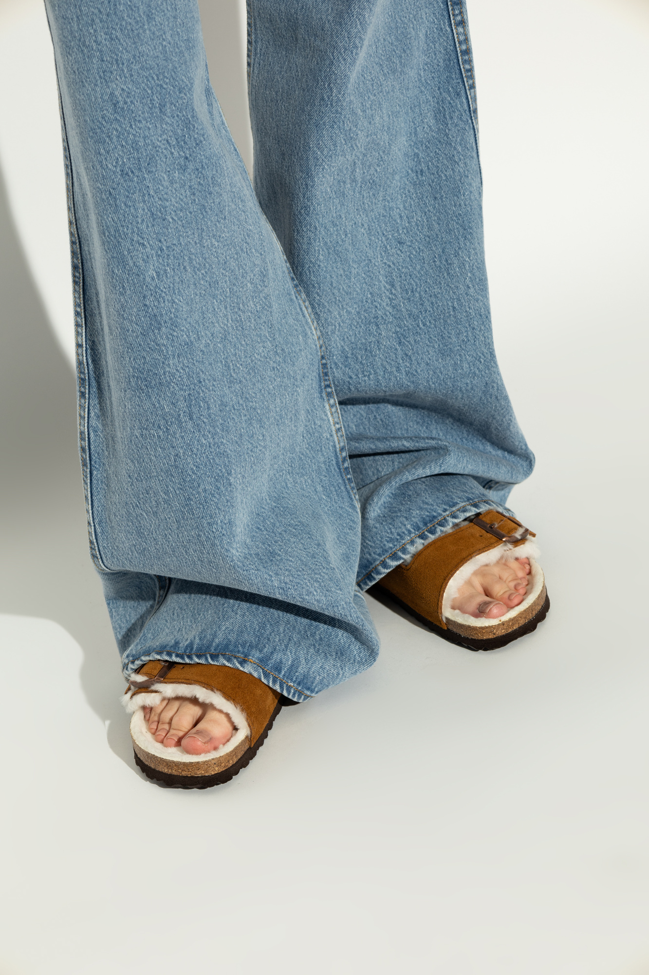 Birkenstock Milan Shearling In Brown