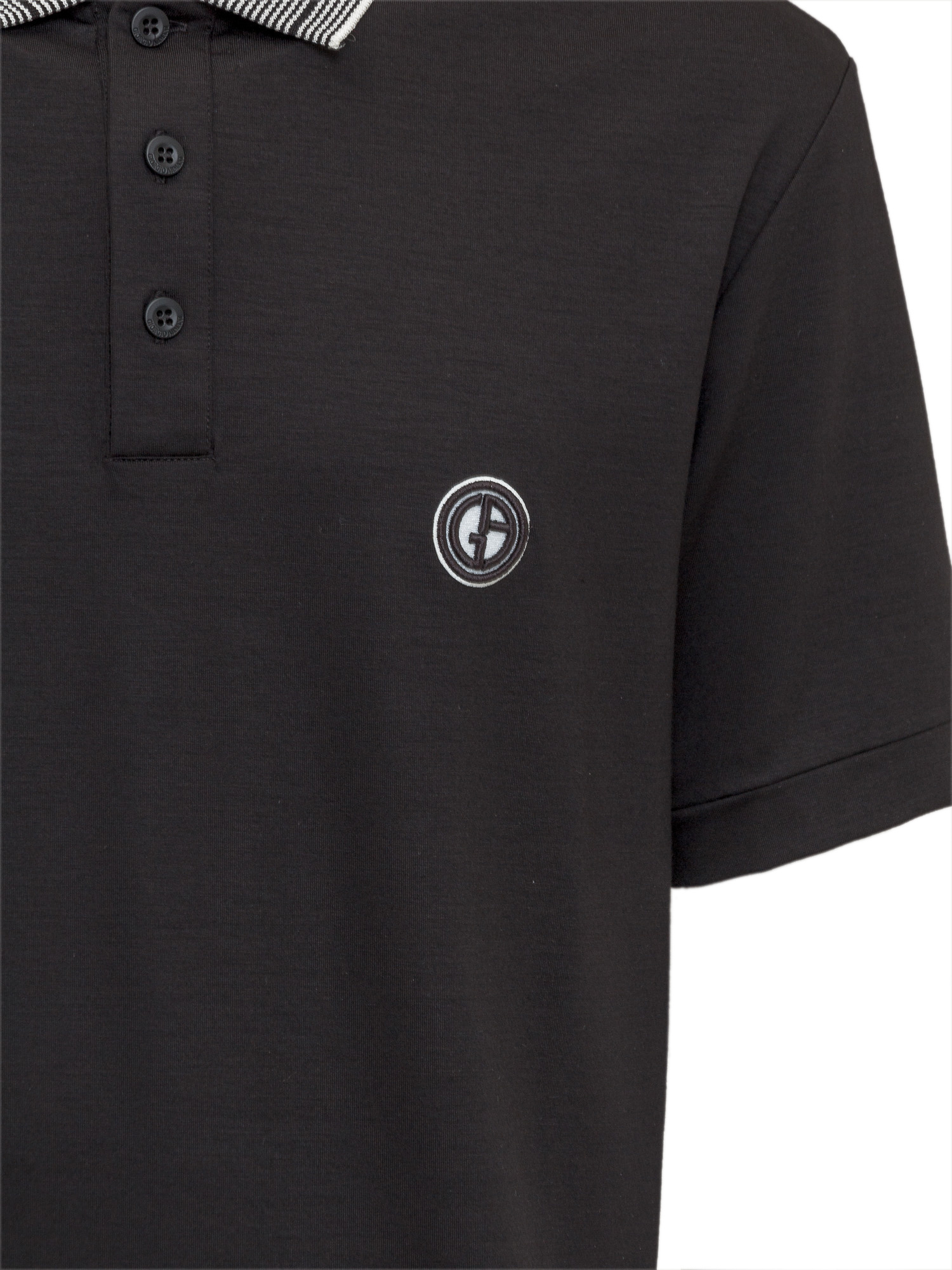 Giorgio Armani Contrast Collar Polo-shirt In Black
