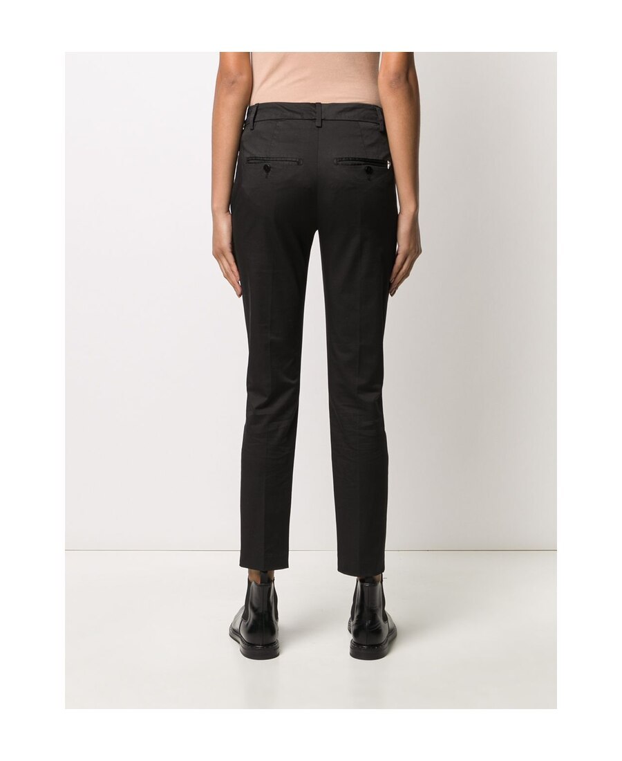 Dondup Contrast Four-pocket Slim Trousers In Black