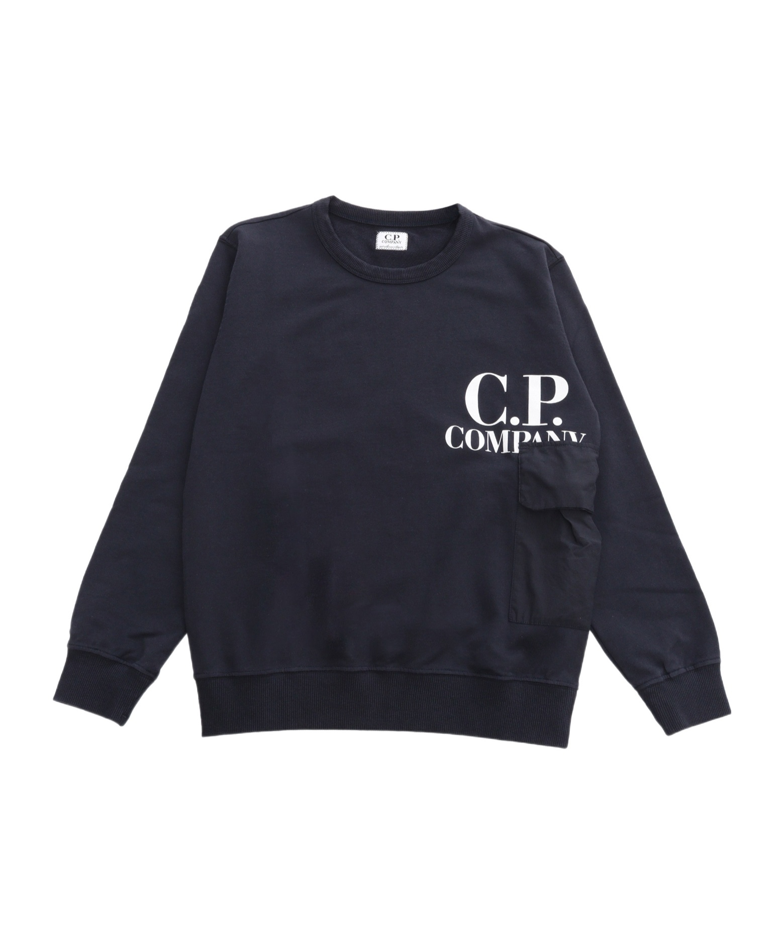 C.p. Company Round-necked Sweater In Black