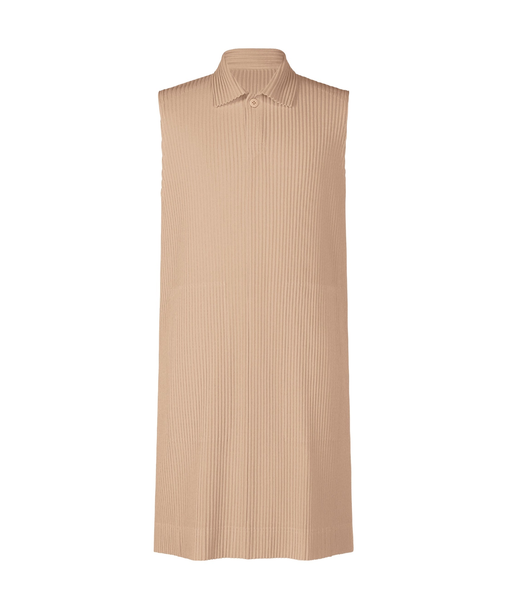 Issey Miyake Sleeveless Pleated Top In Nude