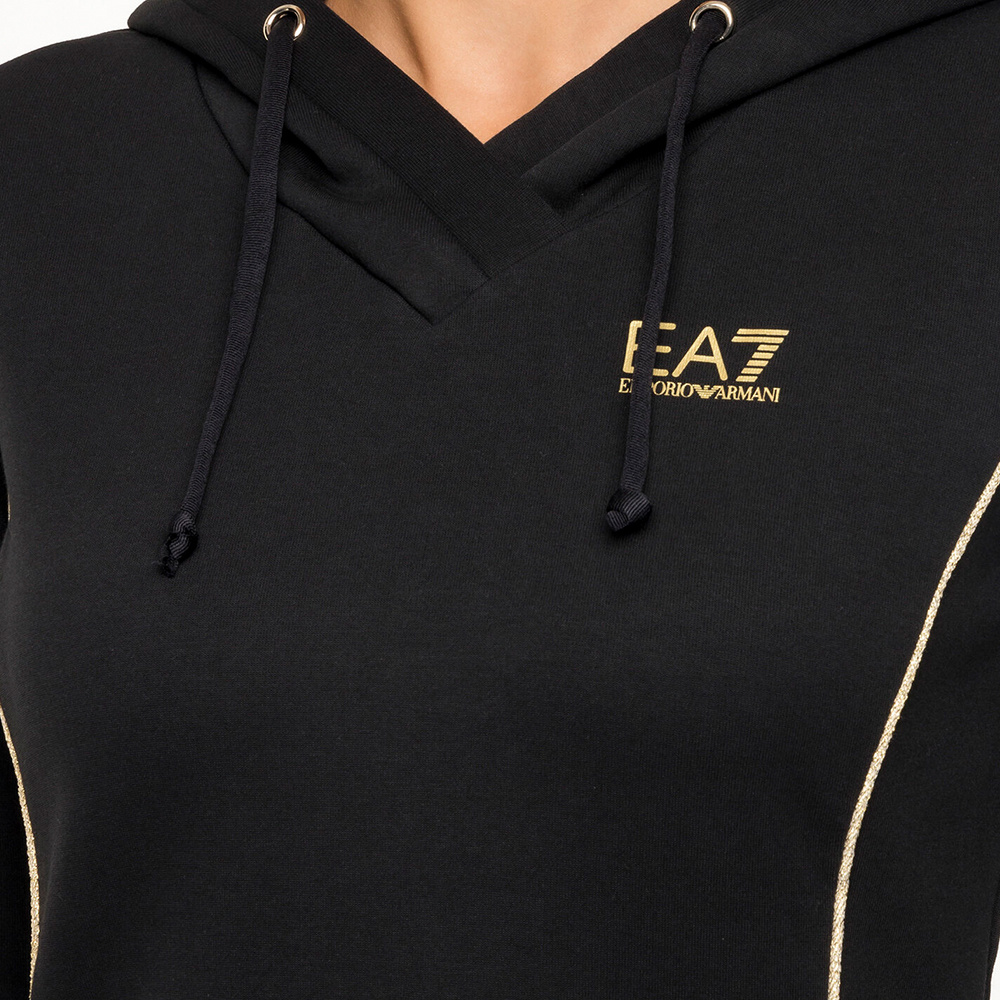 EA7 LOGO PRINTED HOODED SWEATER 