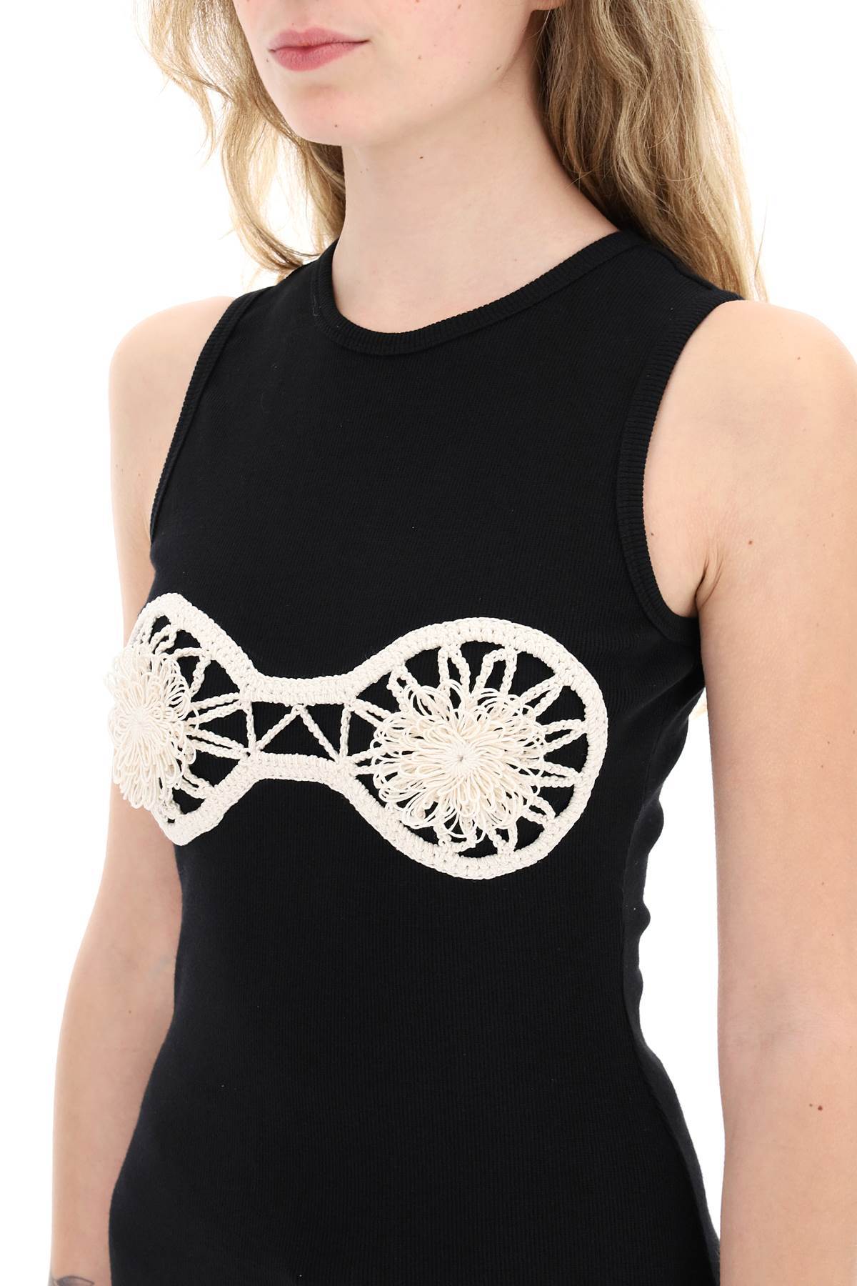 Magda Butrym Embellished Jersey Tank Top In Black