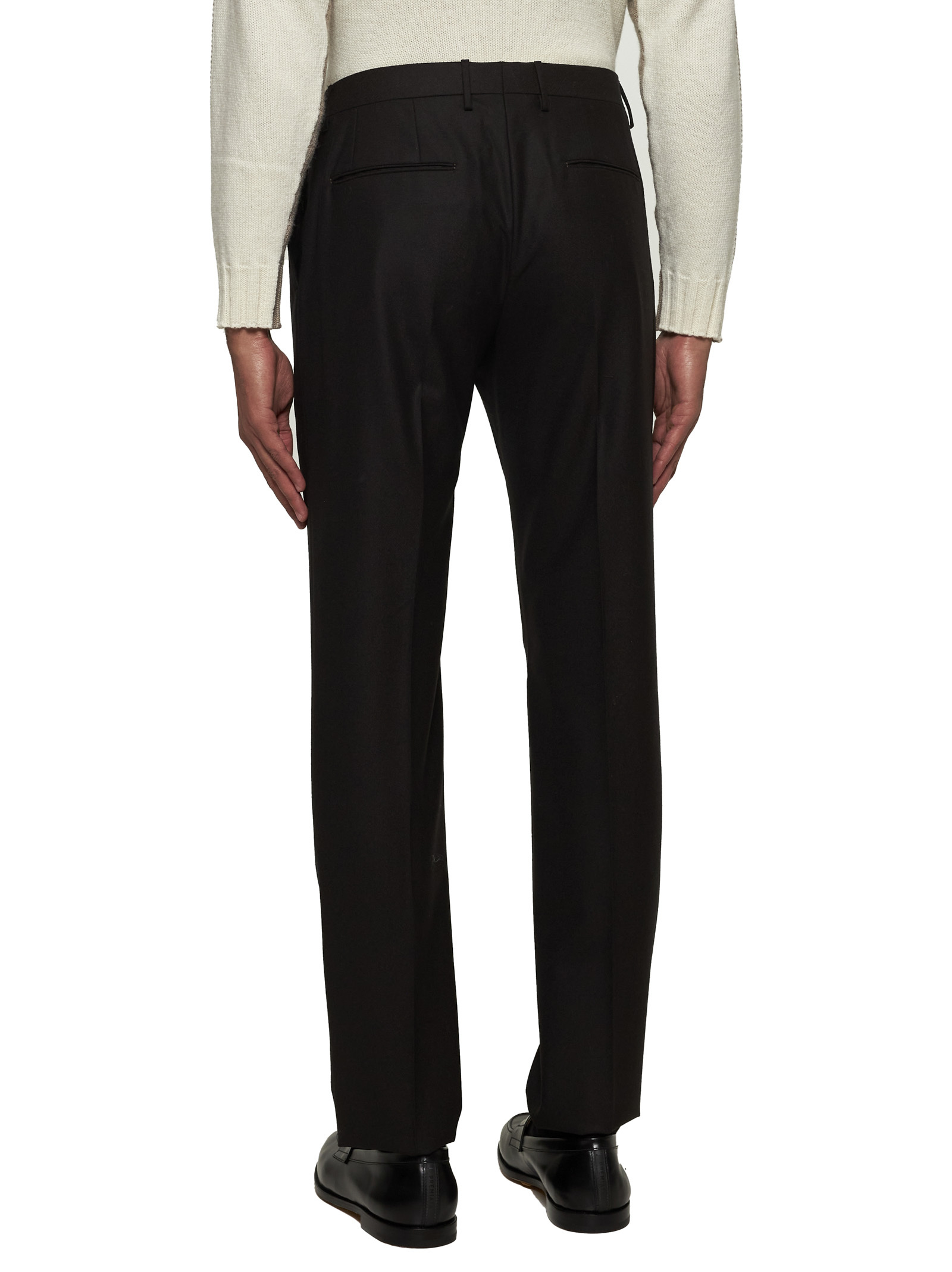 Tagliatore Belt-loop Casual Pants In Black