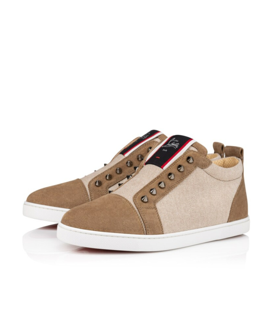 Christian Louboutin Fav Fique A Vontade Low-top Casual Sneakers In Nude