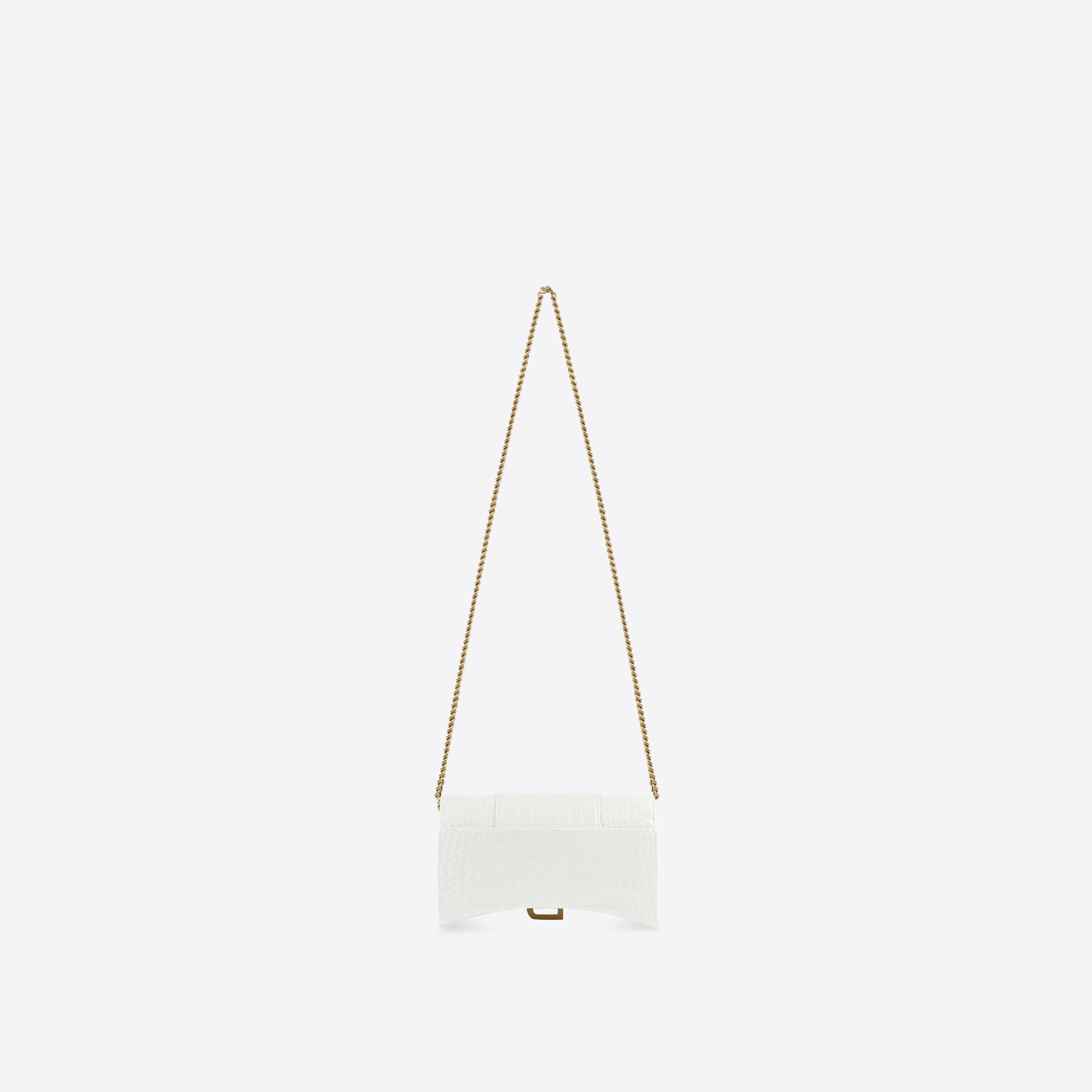 Balenciaga Hourglass Chain Wallet In White