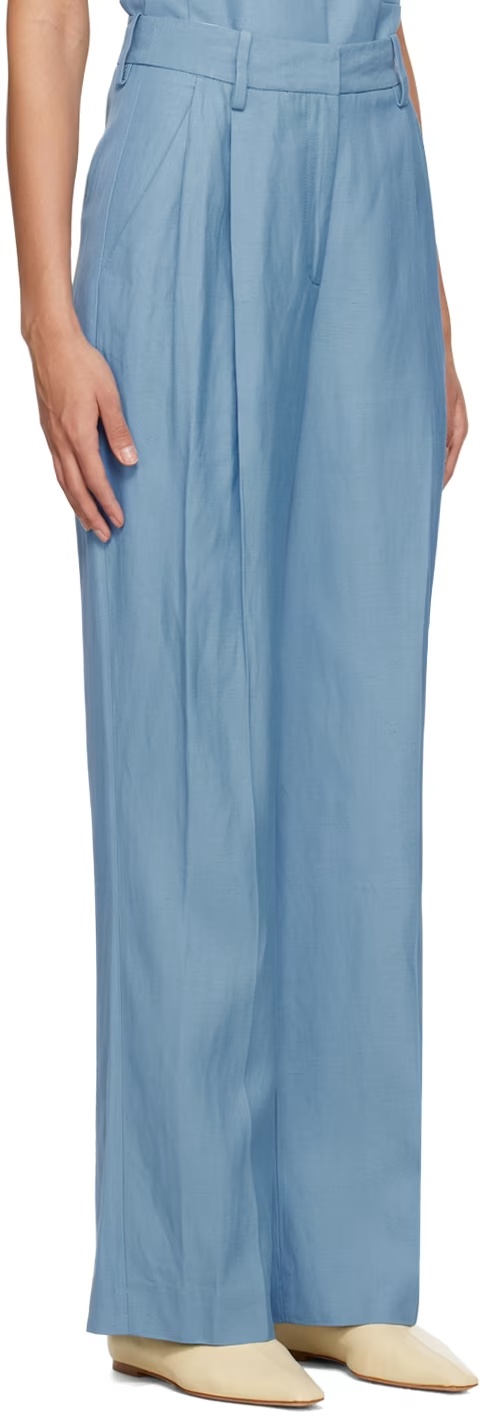Loulou Studio Straight-leg Casual Pants In Blue