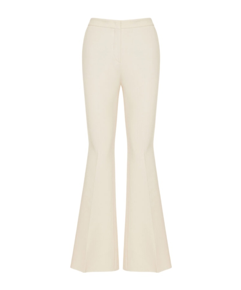 Etro Wool-blend Flared Trousers In White