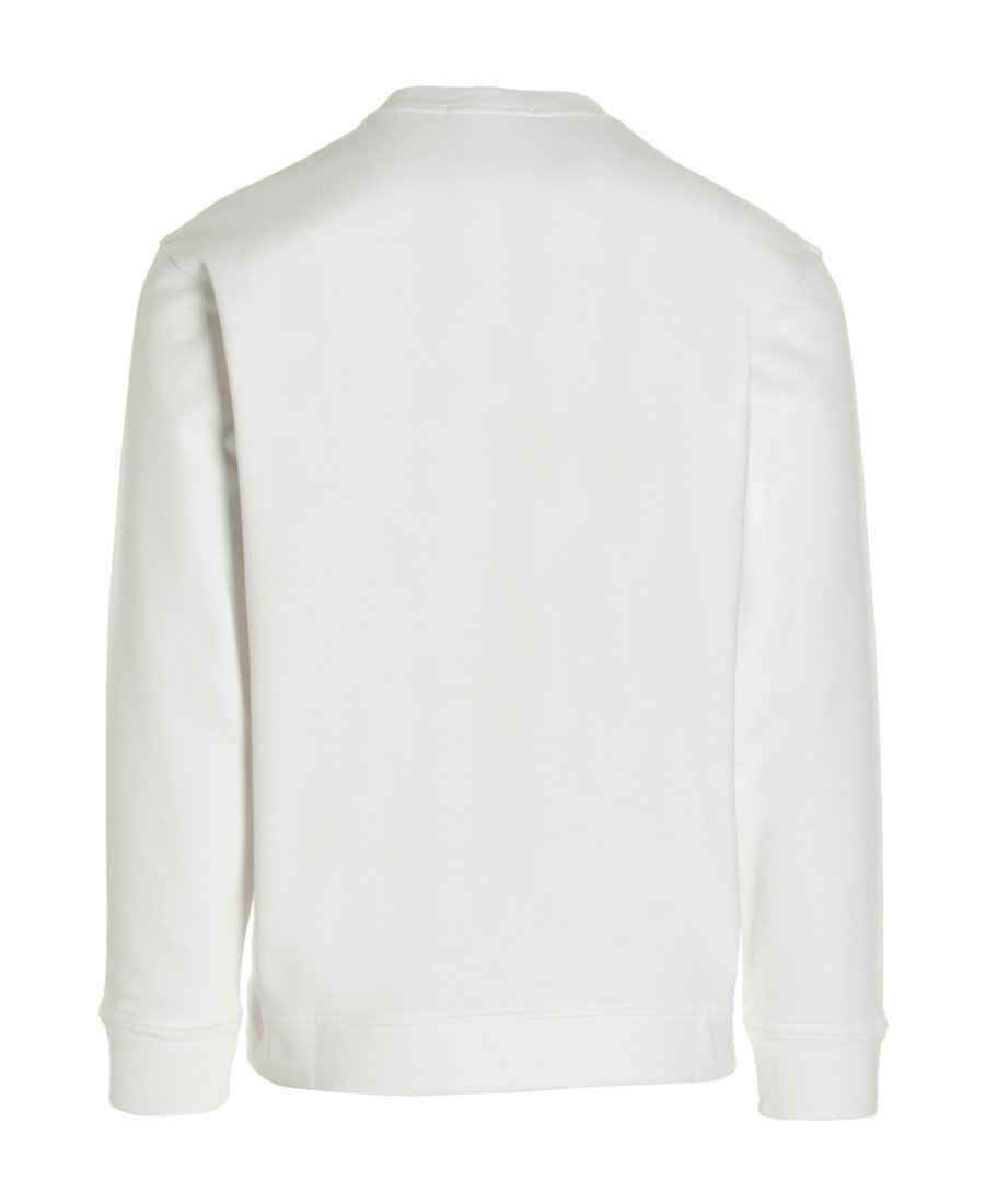 Stone Island Compass-motif Long-sleeved Sweatshirt In White
