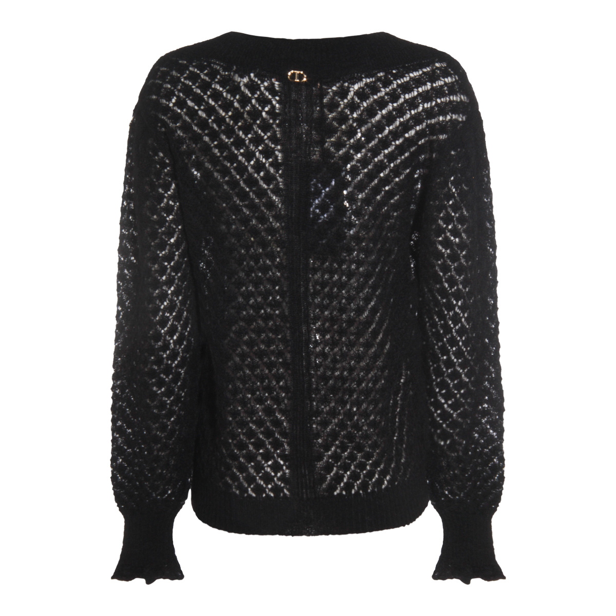 Twinset Twin-set Open Knit Sweater In Black