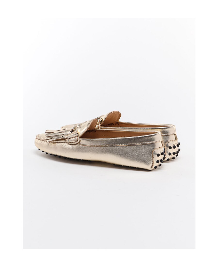 Tod's Champagne Gold Susu Love Shoes In Gray