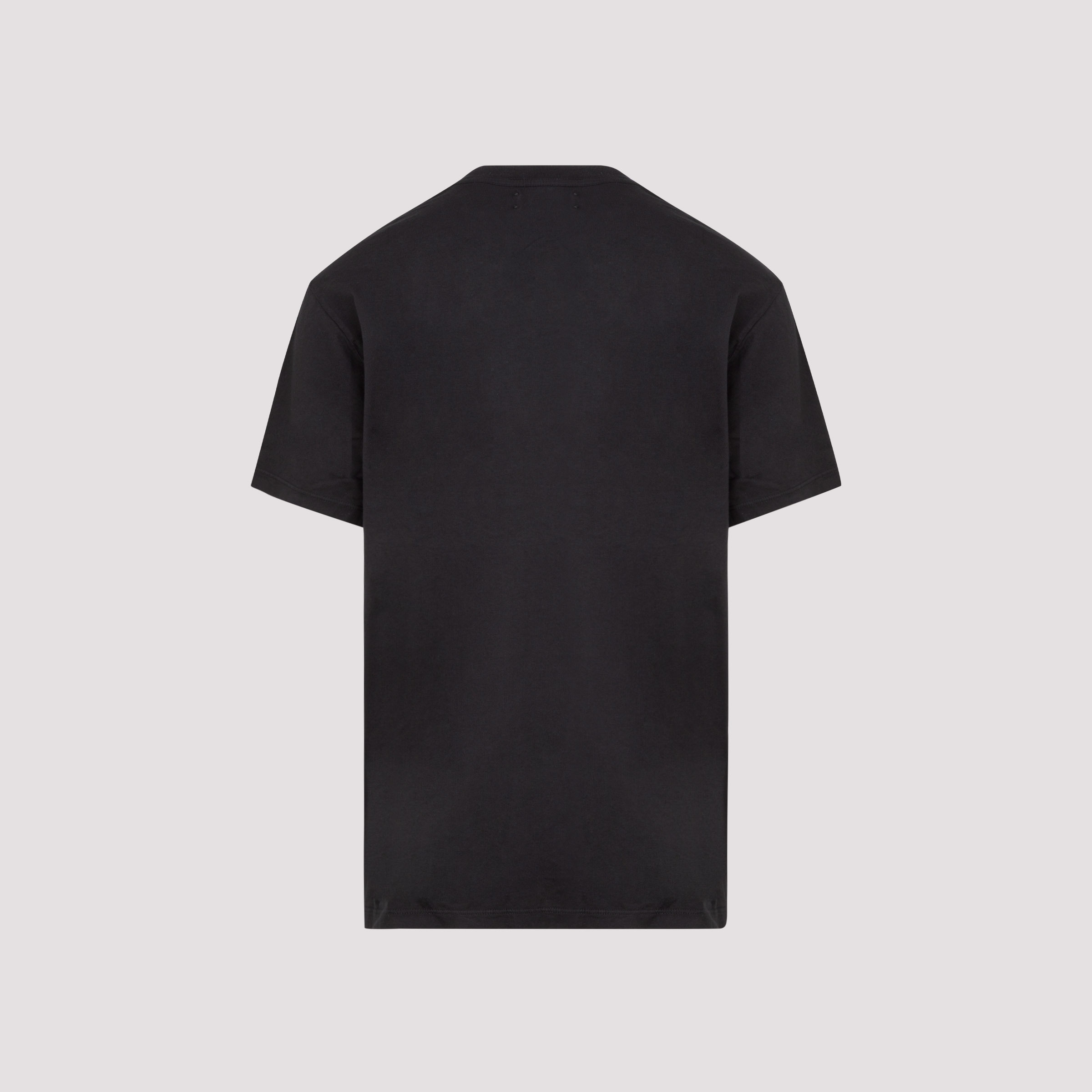 Amiri Black Crewneck T-shirt With Logo Lettering Print On The Front In Cotton Man In Black