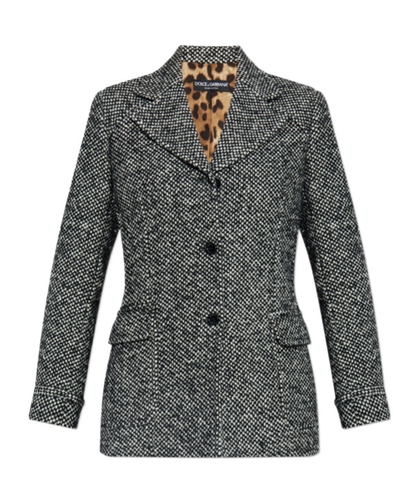 Dolce & Gabbana Long Sleeve Casual Jacket In Gray