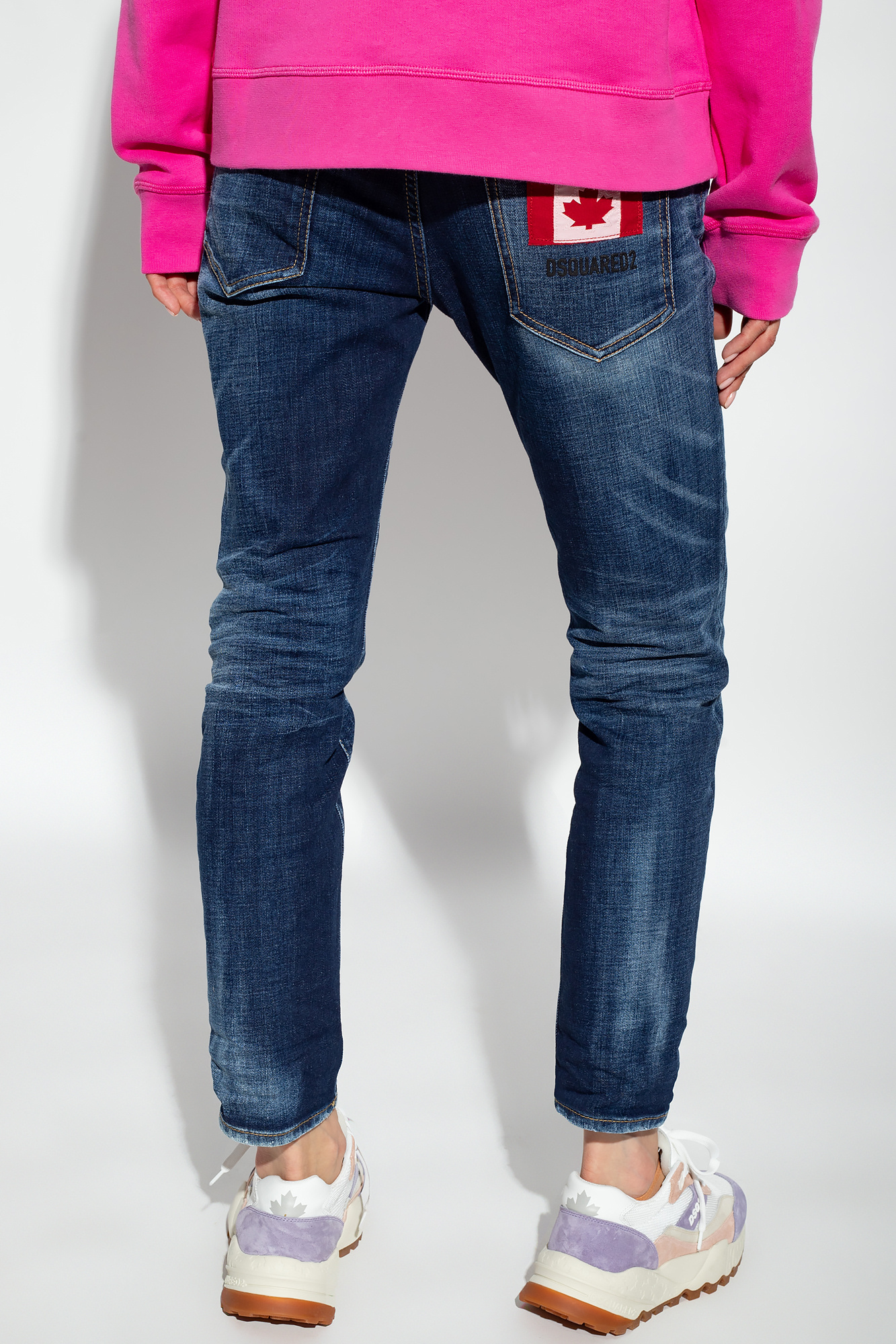 Dsquared2 Bleached-effect Skinny Jeans In Blue