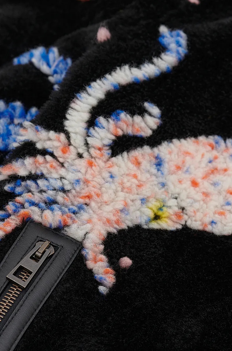 Loewe X Suna Fujita Deep Sea Fleece Jacket In Black