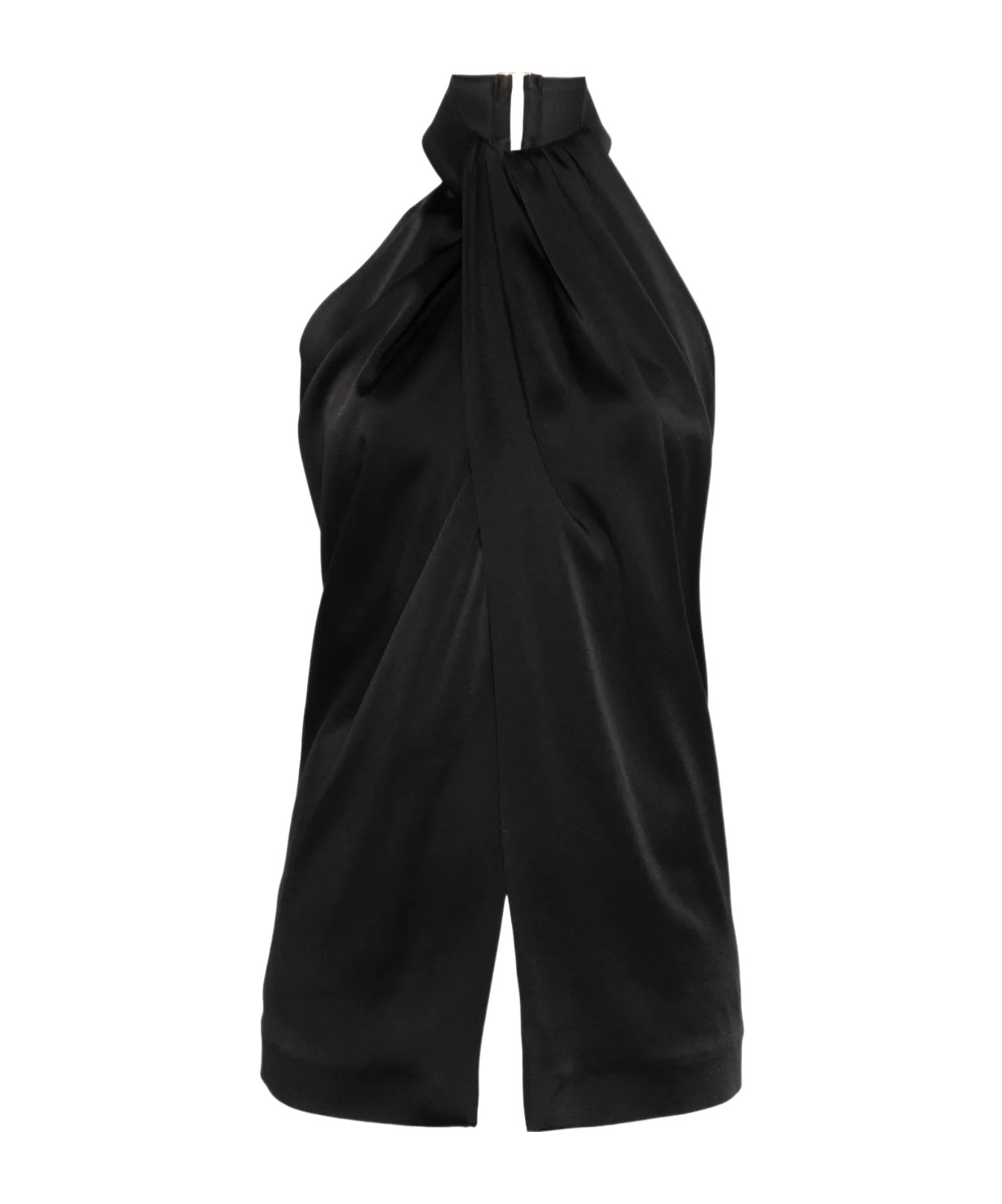 Stella Mccartney Black Envers Satin Halterneck Tank Top In Black