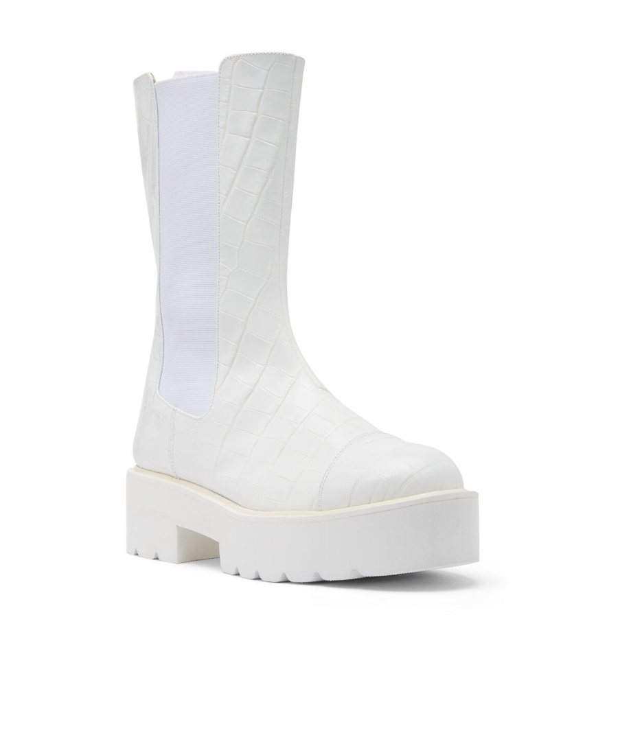 Stuart Weitzman Chelsea Boots In White
