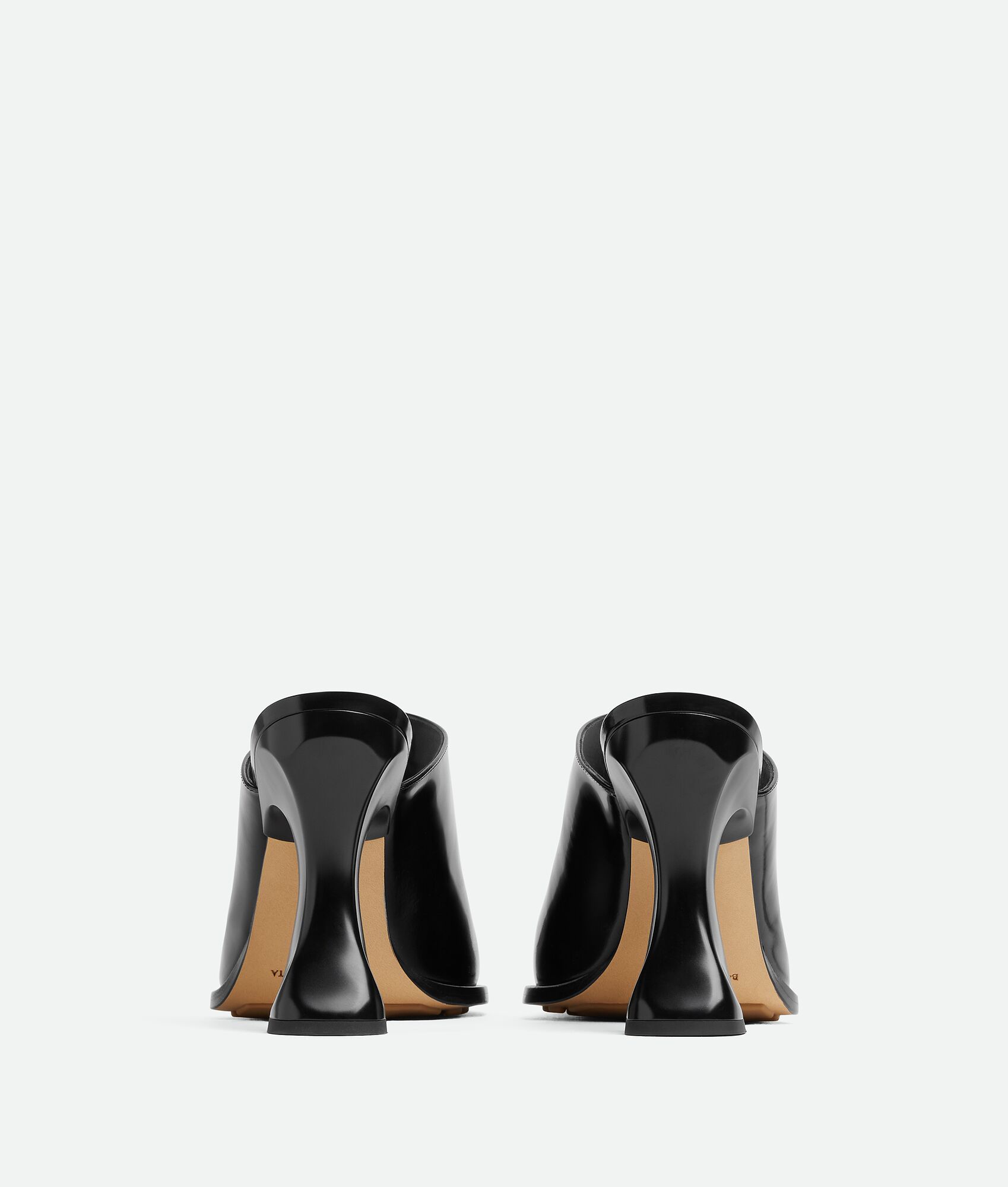 Bottega Veneta Womens Black Cha Cha 100 Leather Curved-heel Mules In Black