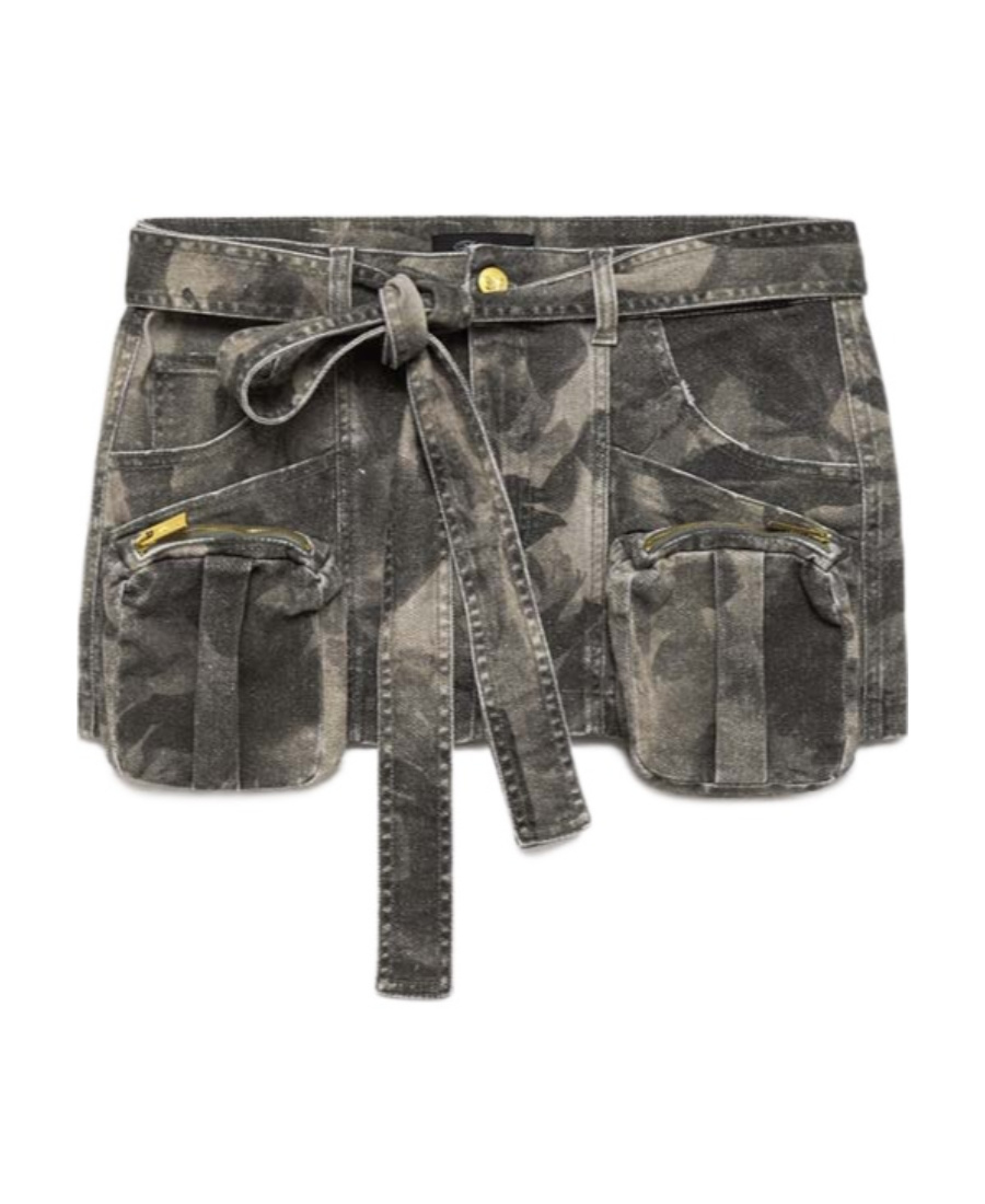Shop Blumarine Jeans Mini Skirt In Black