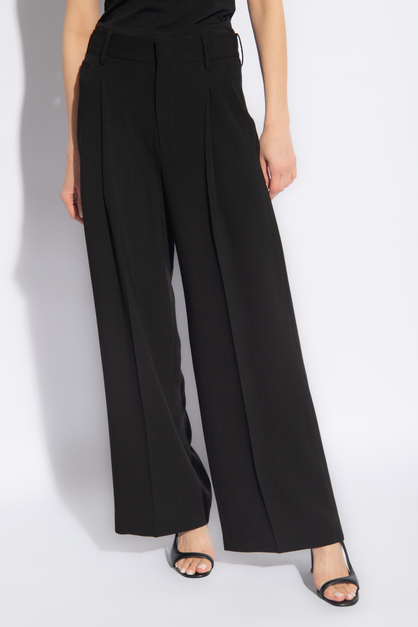 Shop Isabel Marant Front Pleated Casual Pants In Black