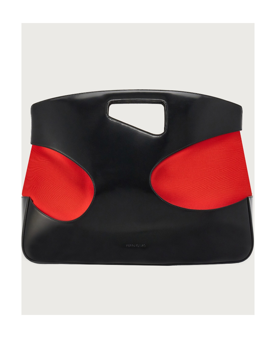 Ferragamo Hollowed-out Detail Shoulder Bag In Black