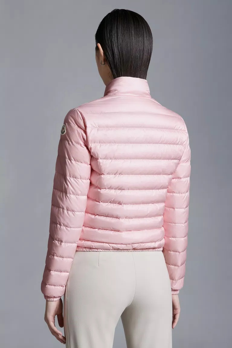 Shop Moncler Lans Short Down Jacket In Pink