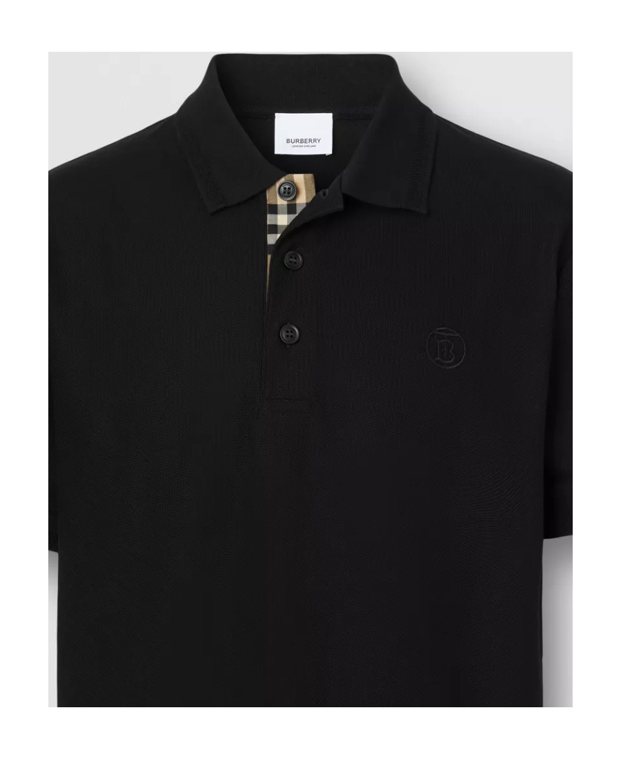 Burberry Eddie Short-sleeved Polo Shirt In Black