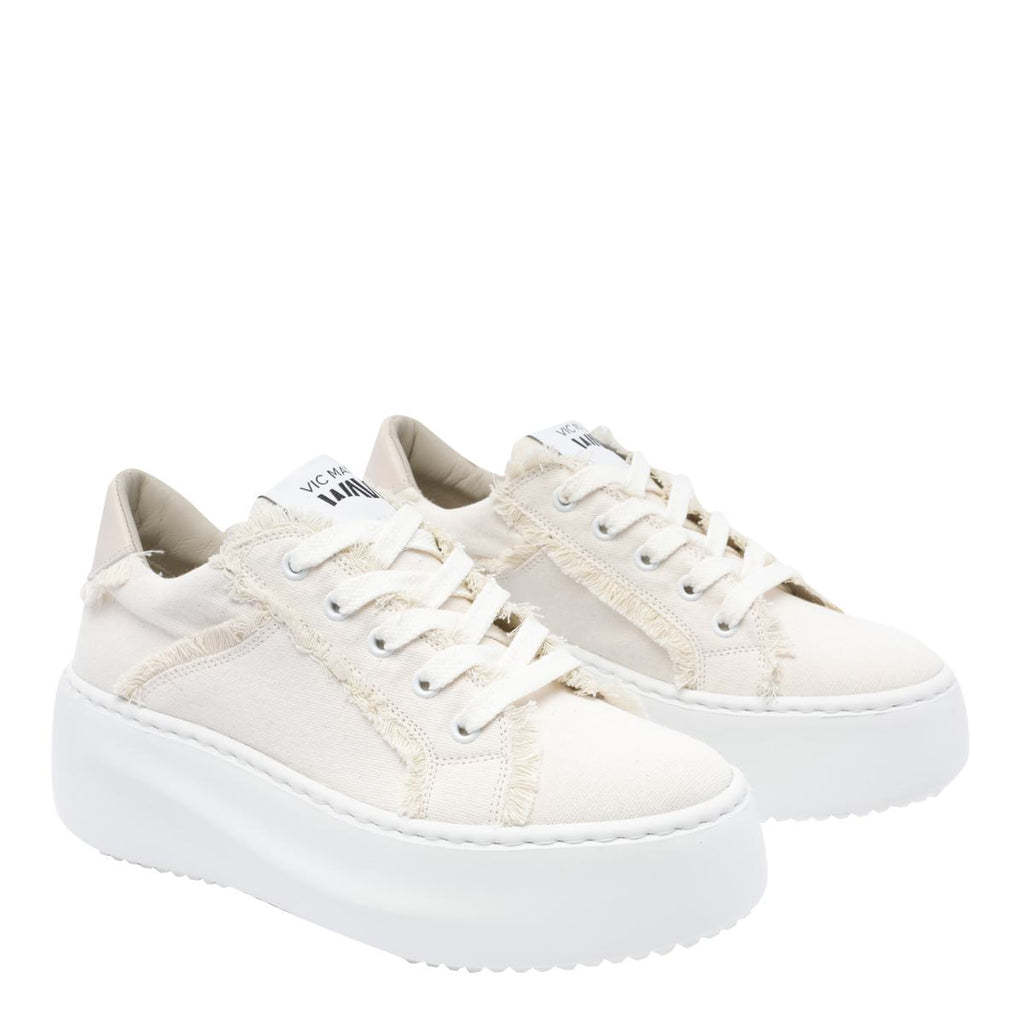 Shop Vic Matie Round Toe Low-top Sneakers In White