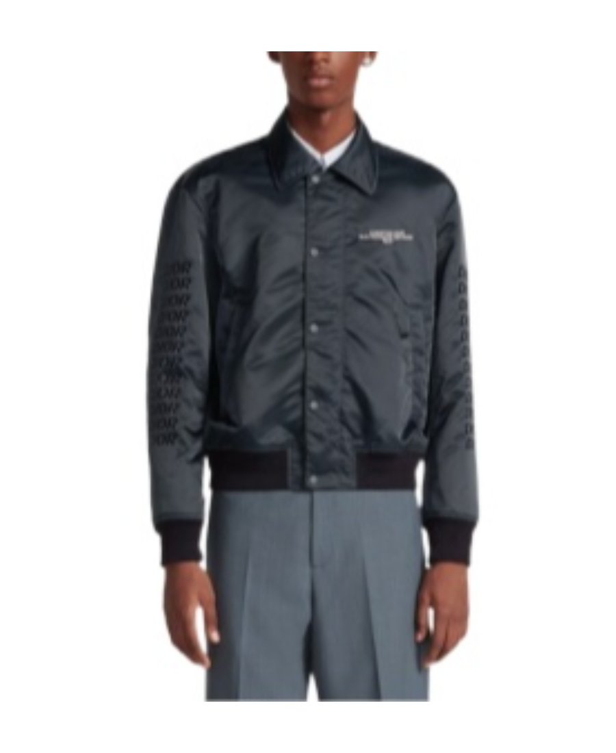 Dior Homme Buttoned Bomber Jacket In Blue