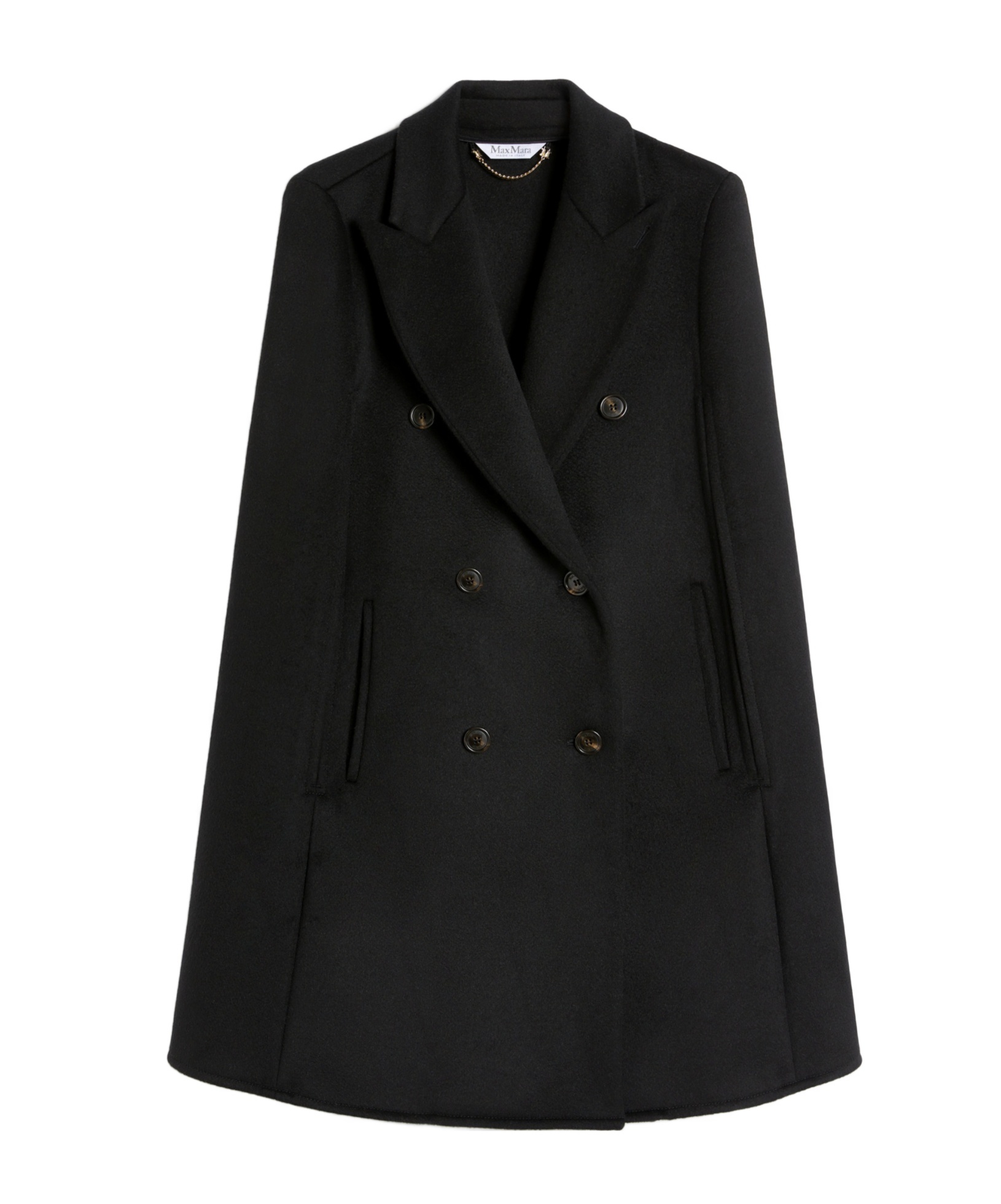 Max Mara Double-breasted Cape In Black