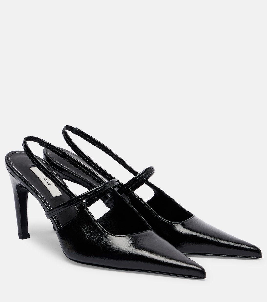 Totême Leather Slingback Pumps In Black