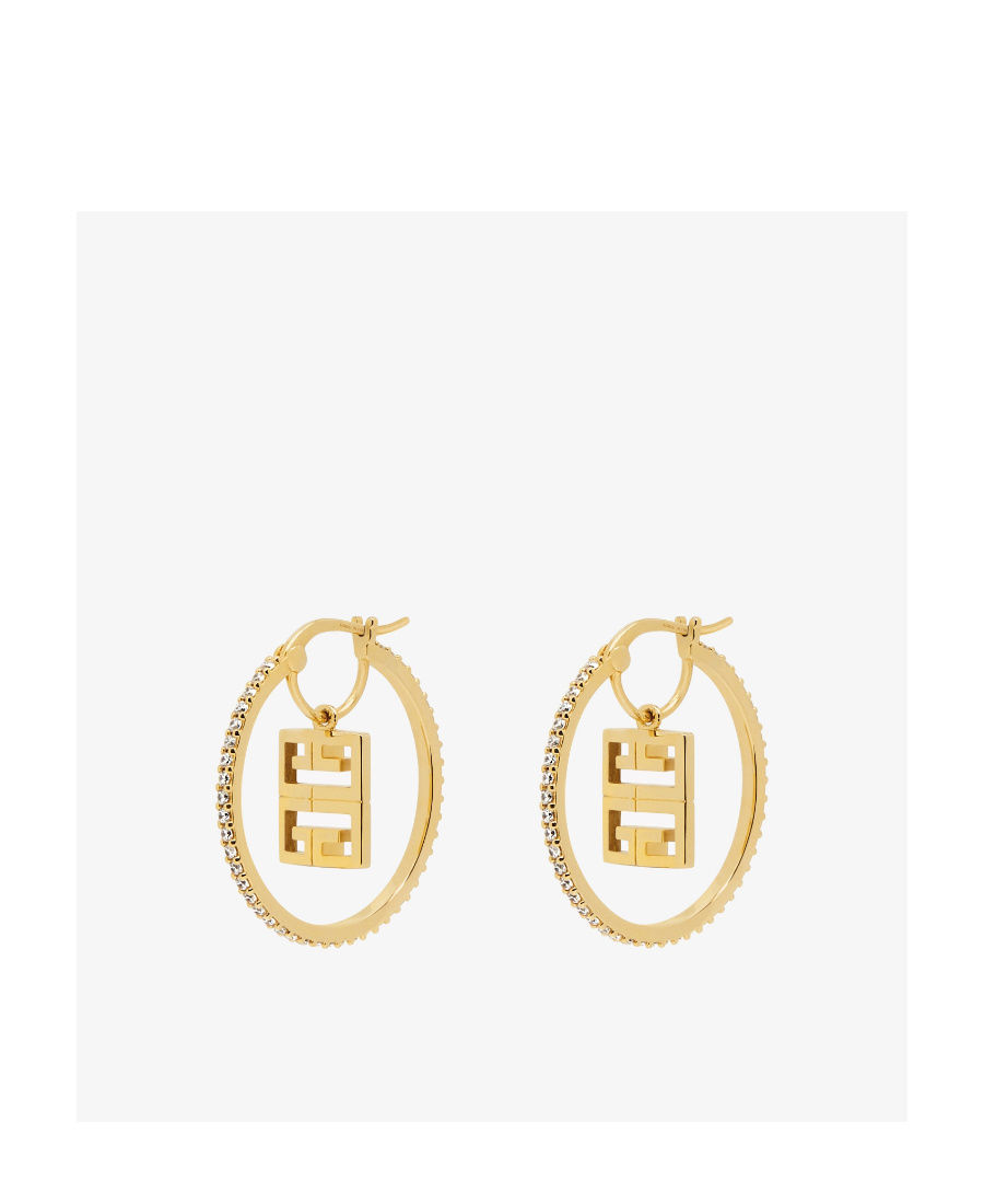 Givenchy 4g Metal Crystal Earrings In Yellow