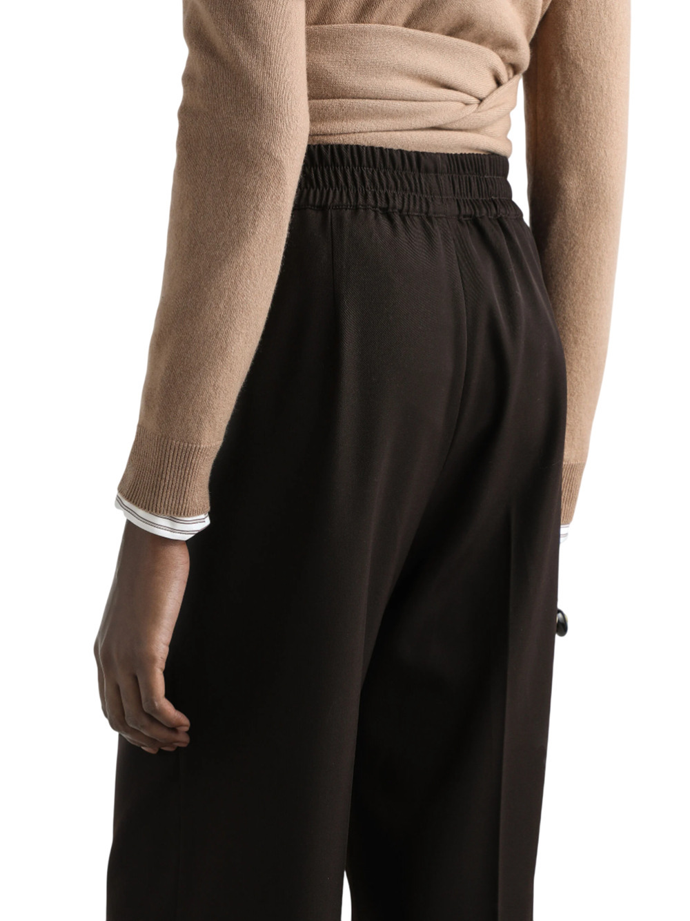 Dolce & Gabbana Wool Gabardine Joggers Trousers In Black