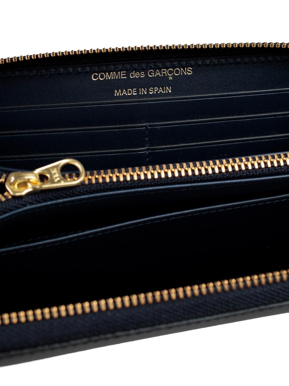 Shop Comme Des Garçons Logo Zipper Wallet In Blue
