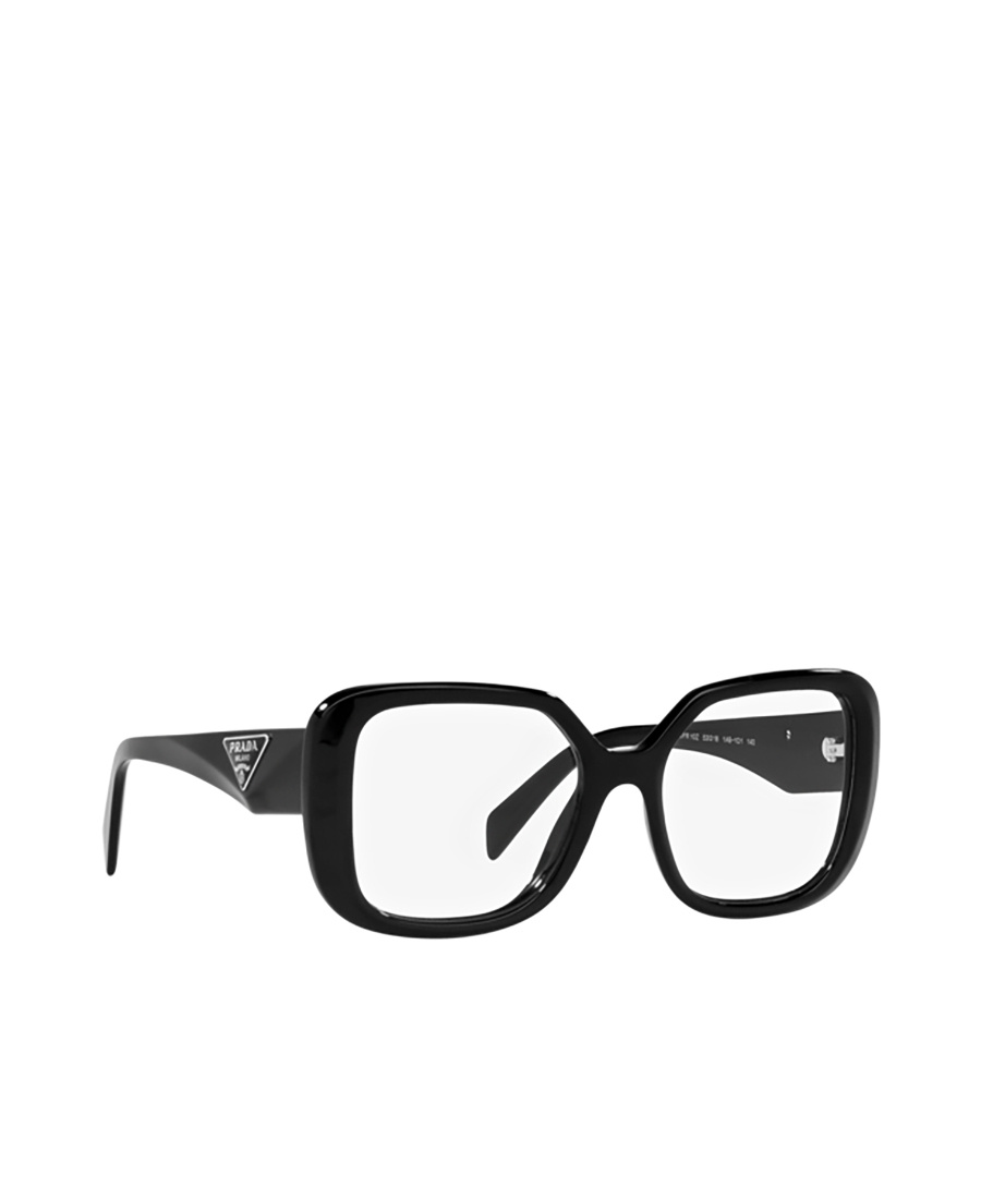 Prada Triangle Logo-plaque Square-frame Glasses In Black
