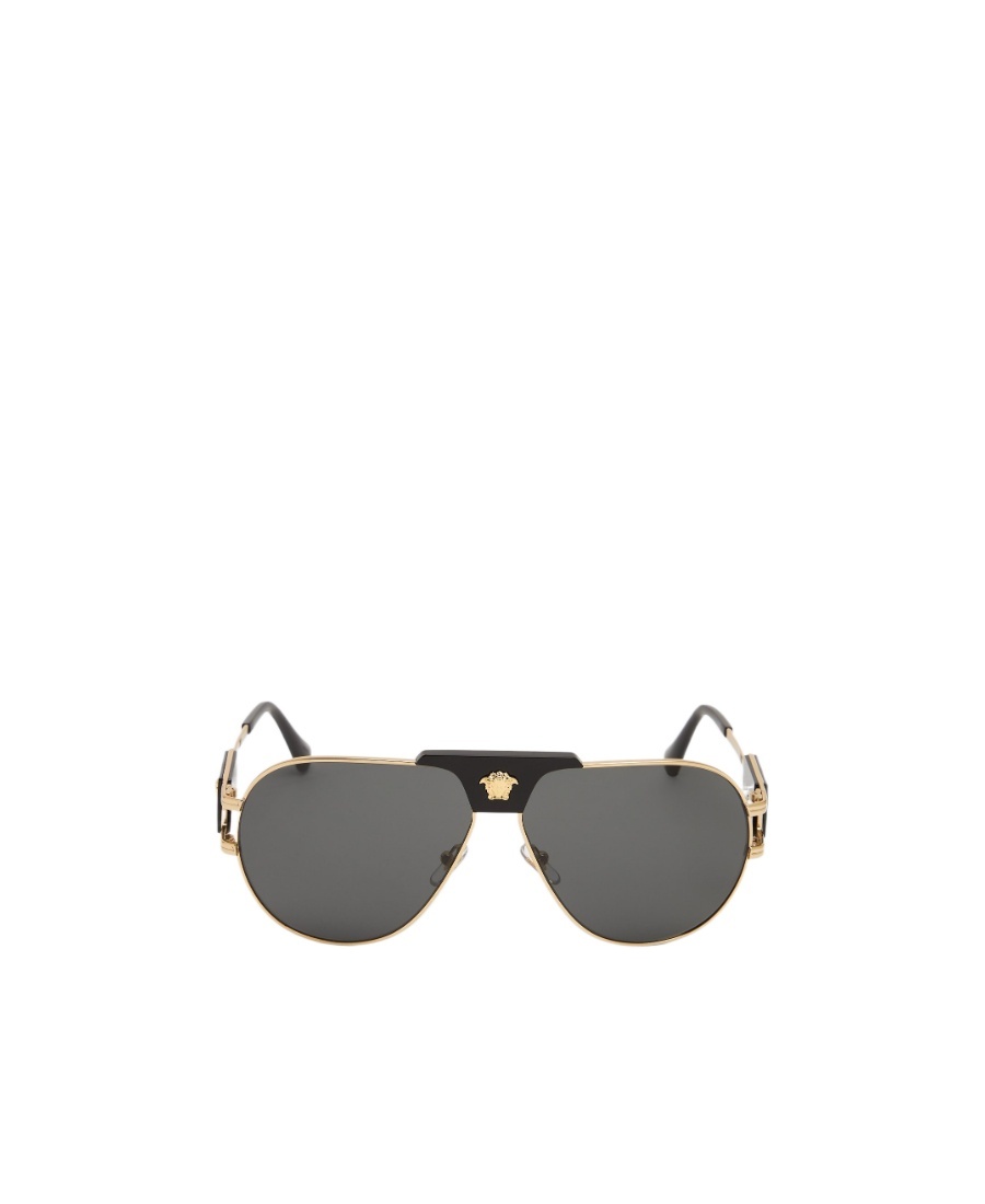 Versace Logo Sunglasses In Gray