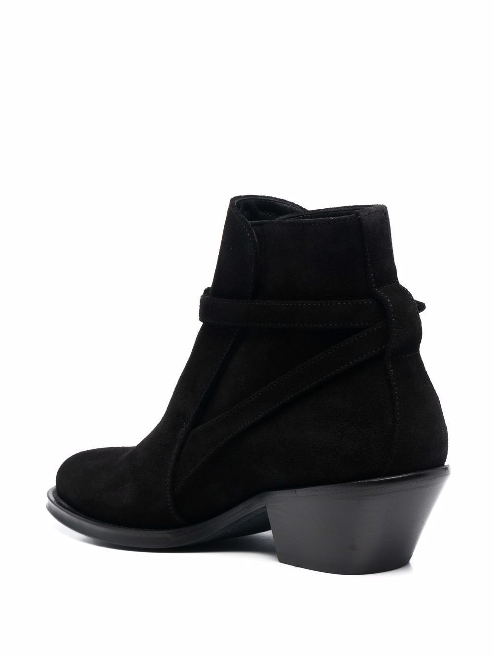 Shop Saint Laurent Buckled Strap Ankle Boots In Black