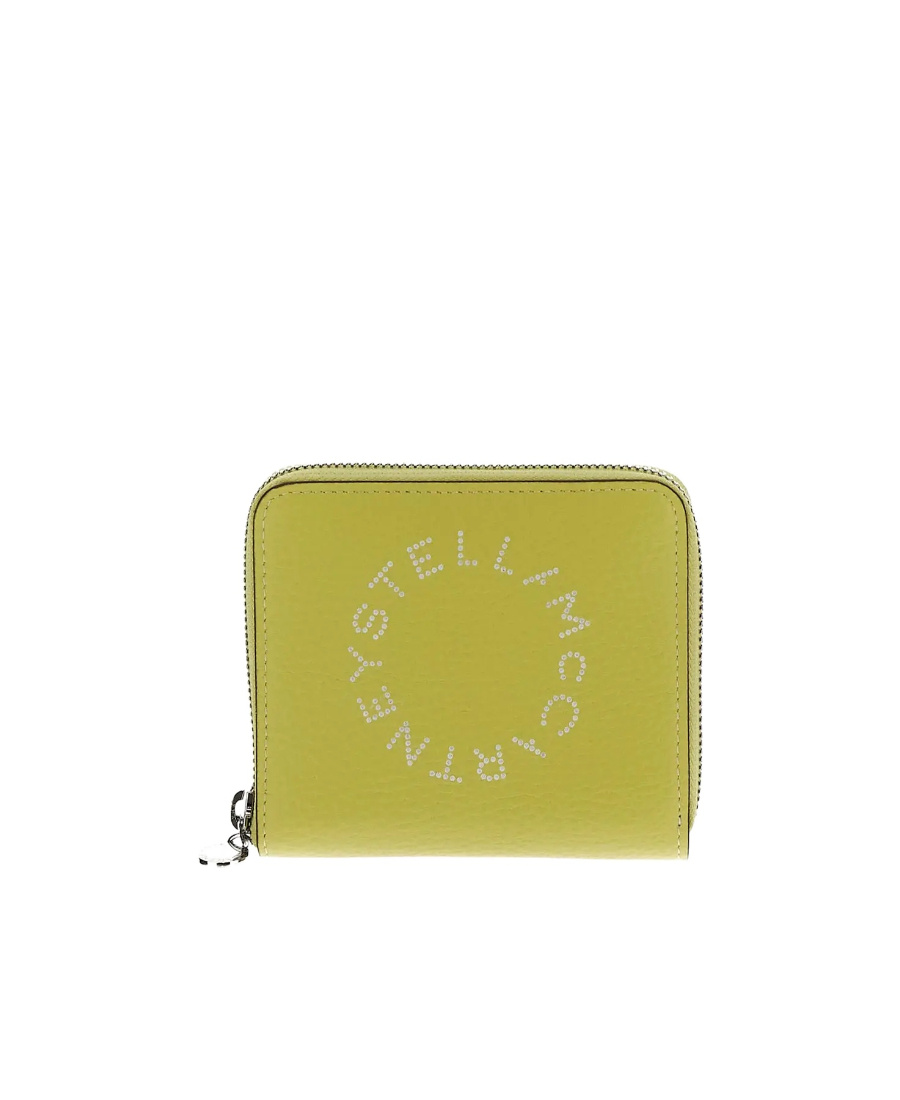 Stella Mccartney Logo-printed Zip-around Wallet In Yellow