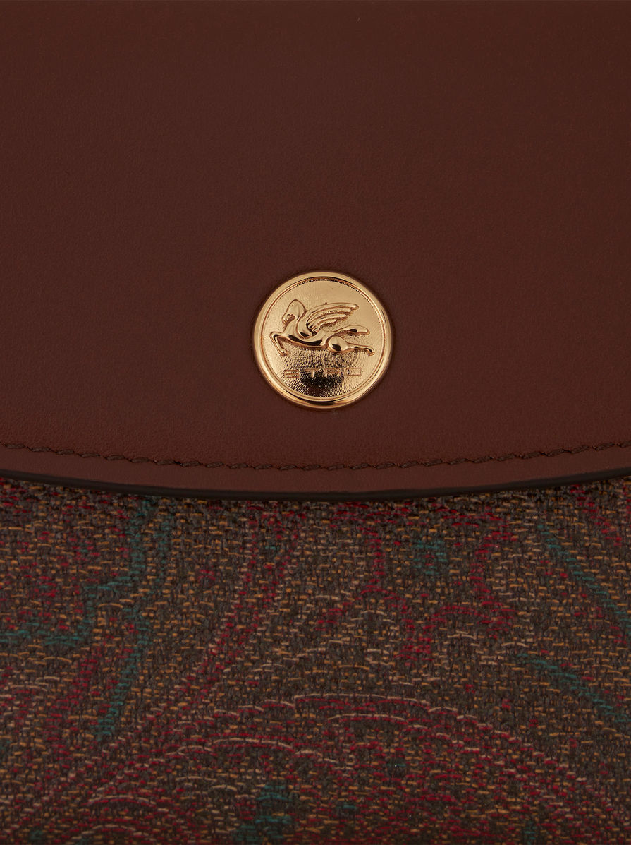 Etro Paisley-jacquard Leather Wallet In Red