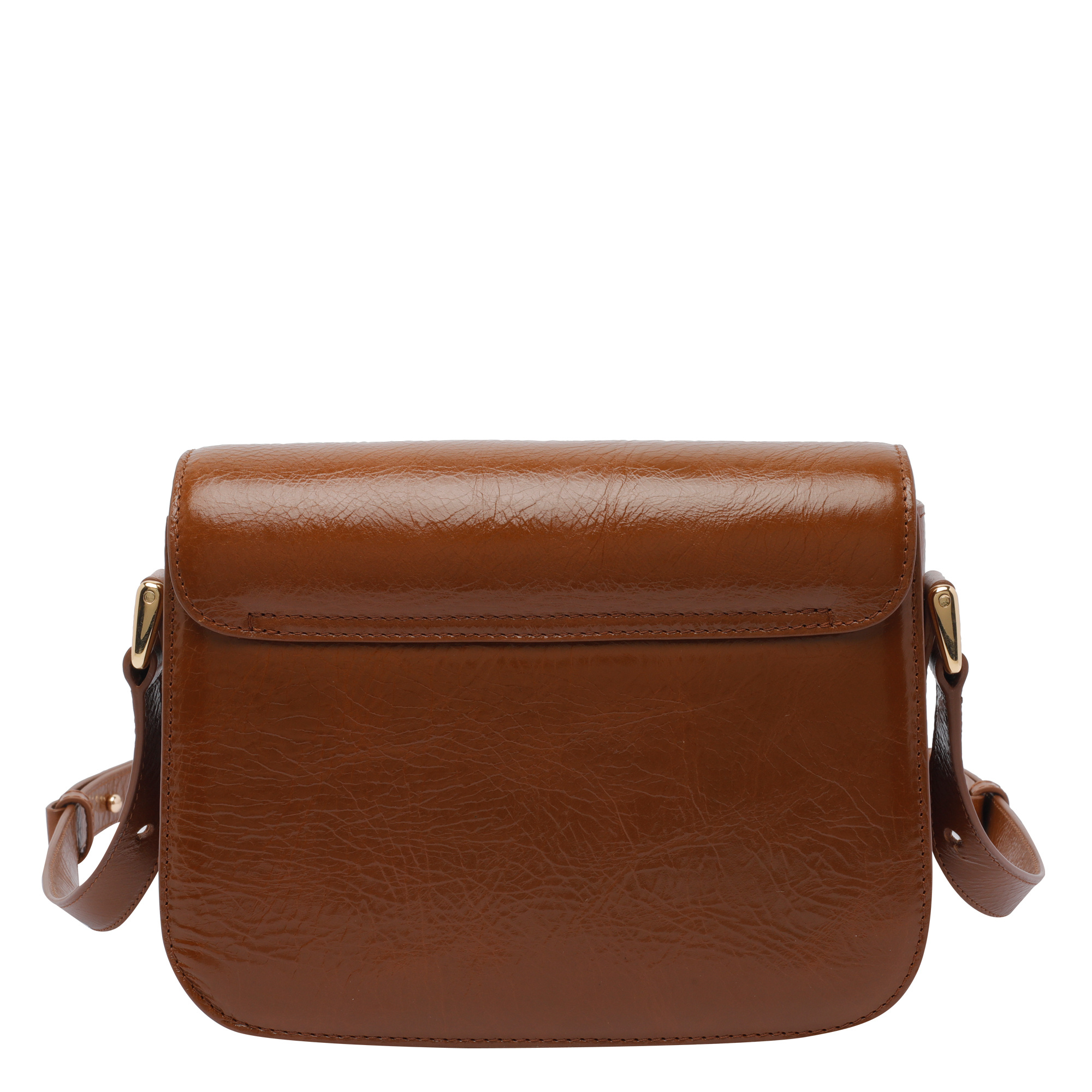 Apc A.p.c. Small Tan Leather Shoulder Bag With Adjustable Strap In Brown