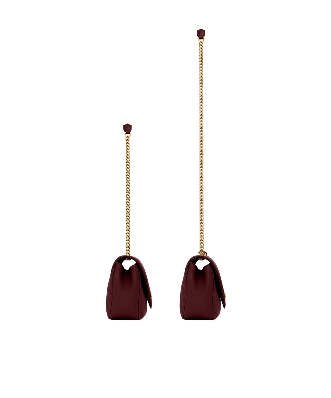 Saint Laurent Loulou Small In Quilted Lambskin In Burgundy