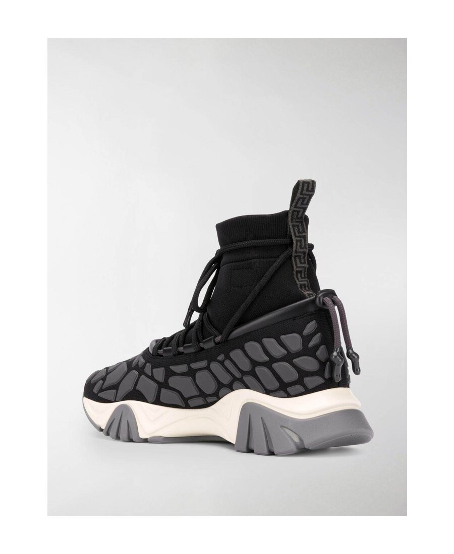 Versace Squalo Drawstring Sneakers Men In Black