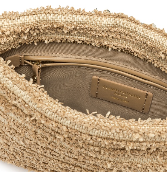 Gianni Chiarini Woven Shoulder Bag In Nude